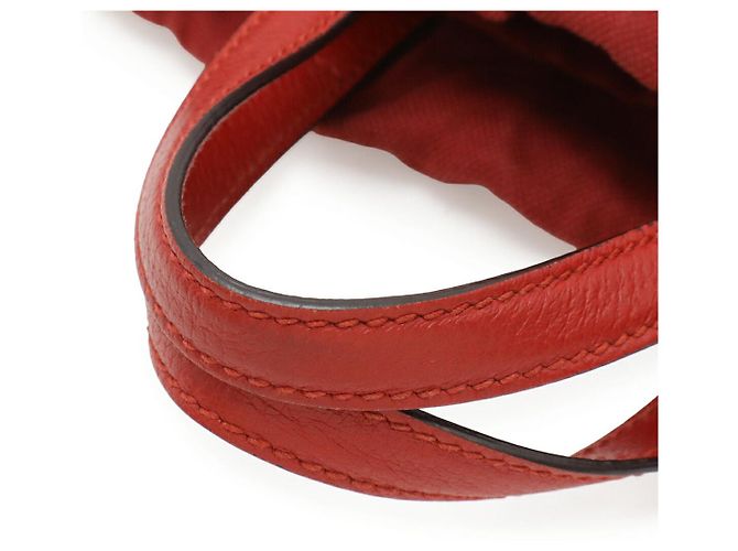 Gucci Canvas Leather Tricolor Drawstring Rucksack Rot - Ansicht 5