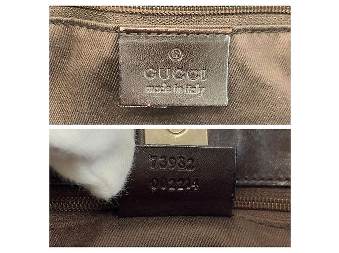 Borsa Tote in tela GG marrone e pelle Gucci - vista 3