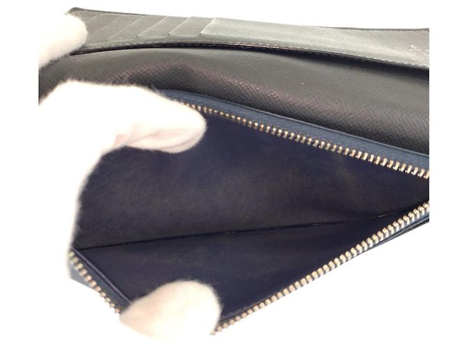 Louis Vuitton Taiga Leather Long Wallet Black - view 6