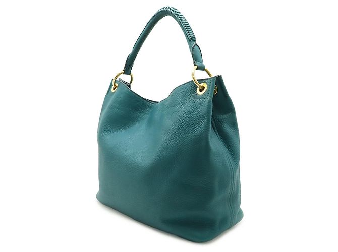Borsa a tracolla in pelle Prada Verde - vista 2