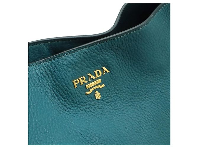 Borsa a tracolla in pelle Prada Verde - vista 8