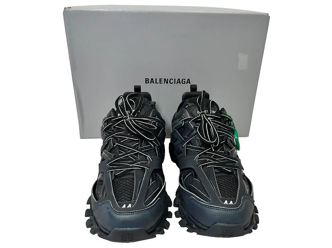 Baskets Track Balenciaga en polyuréthane noir - vue 2