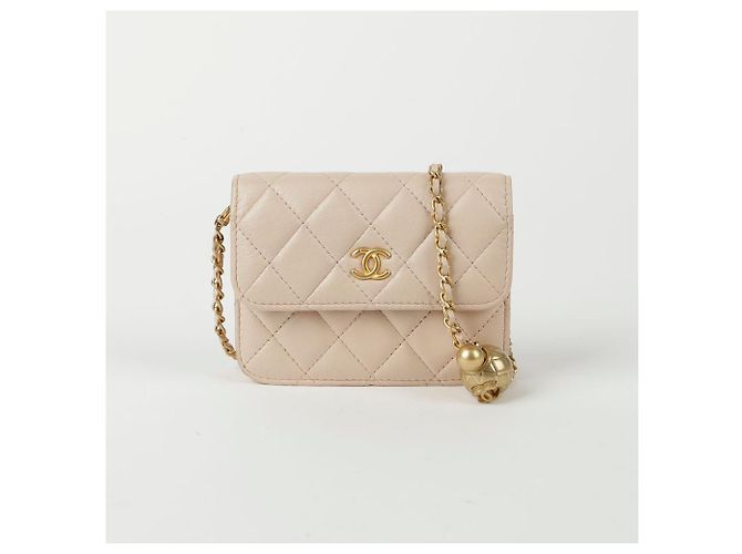 Chanel Mini Schulter- und Crossbody-Tasche mit goldenen Kugeln Pink - Ansicht 2