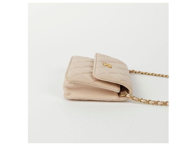 Chanel Mini Schulter- und Crossbody-Tasche mit goldenen Kugeln Pink - Ansicht 5