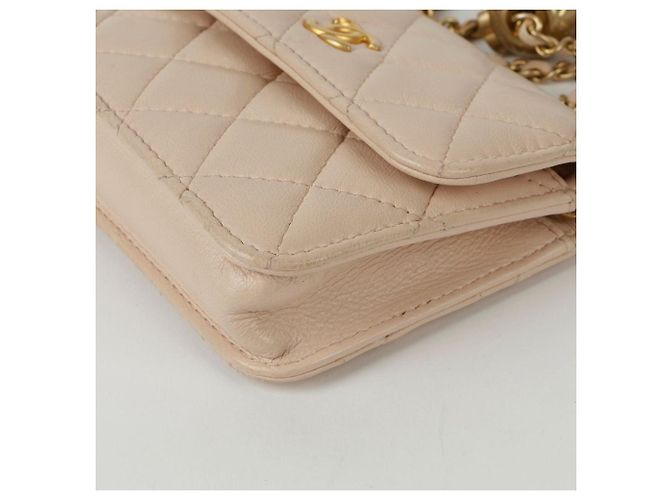 Chanel Mini Schulter- und Crossbody-Tasche mit goldenen Kugeln Pink - Ansicht 7