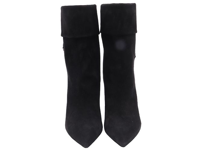 Botines de cuña Niki 85 en ante negro Saint Laurent - vista 2