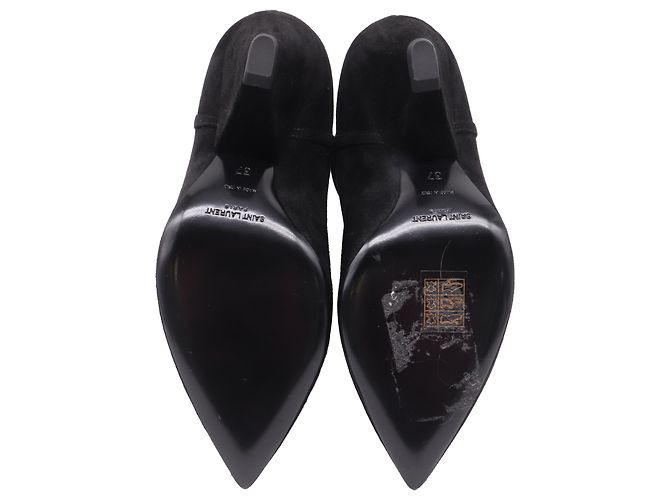 Botines de cuña Niki 85 en ante negro Saint Laurent - vista 7