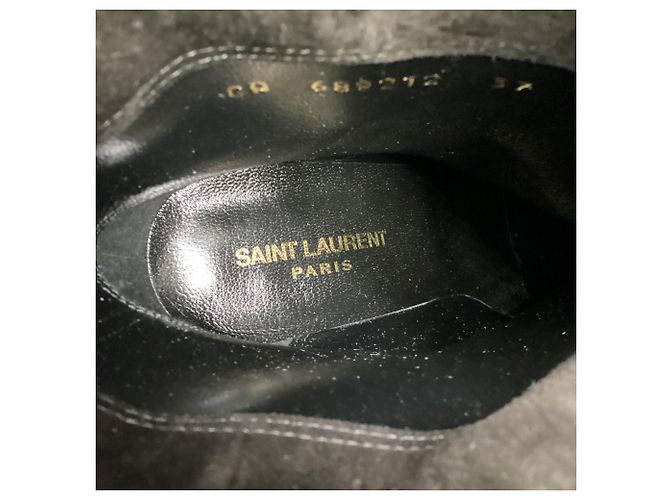 Botines de cuña Niki 85 en ante negro Saint Laurent - vista 9