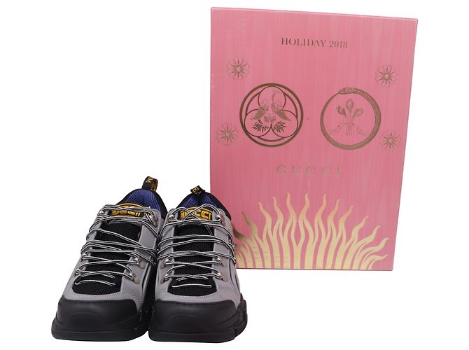 Sneakers Flashtrek Gucci in pelle multicolore Nero - vista 7
