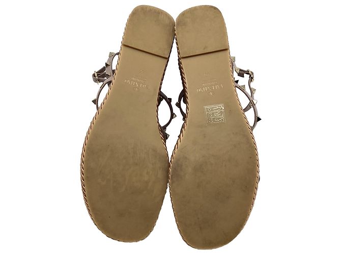 Valentino Garavani Espadrilles con zeppa Valentino Rockstud Torchon 105 in pelle rosa Marrone - vista 8