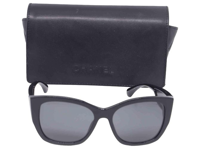 Timeless Occhiali da sole Chanel CC con montatura a farfalla in acetato nero - vista 6