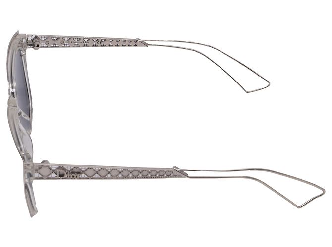 Dior Diorama 1 Mirrored Wayfarer Sonnenbrille aus silbernem Acetat - Ansicht 2