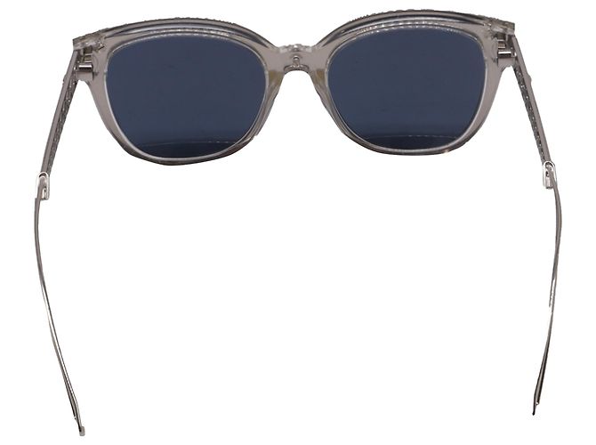 Dior Diorama 1 Mirrored Wayfarer Sonnenbrille aus silbernem Acetat - Ansicht 3