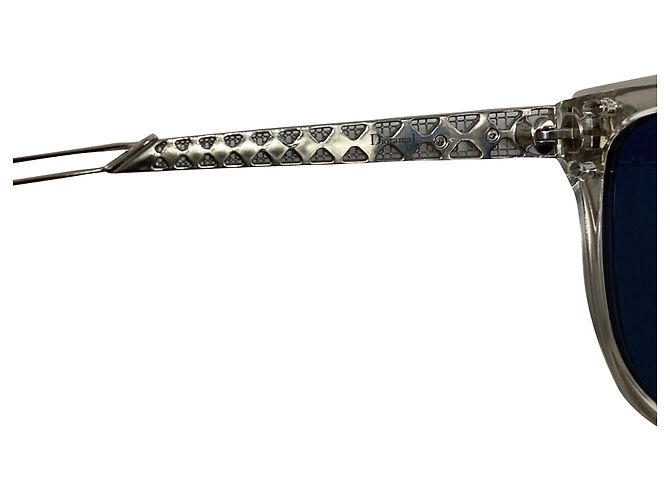 Dior Diorama 1 Mirrored Wayfarer Sonnenbrille aus silbernem Acetat - Ansicht 6