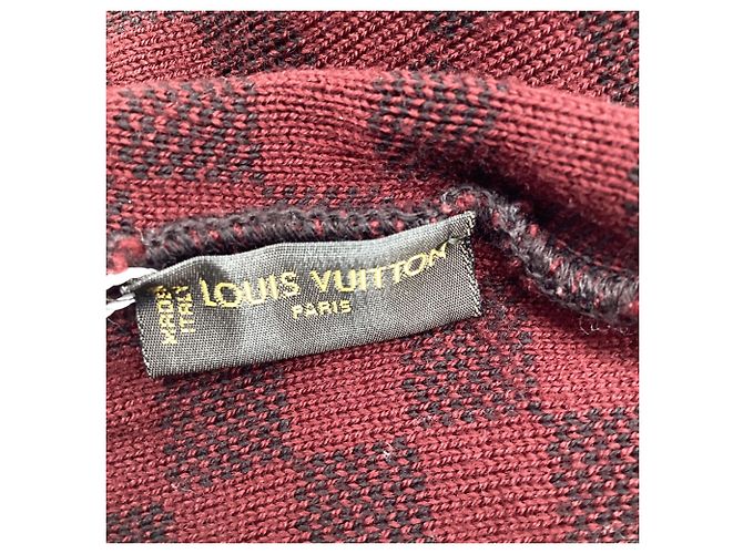 Berretto Louis Vuitton Damier in lana bordeaux Rosso Bordò - vista 4