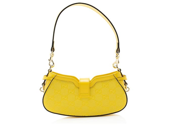 Borsa a tracolla GG Canvas Moon di Gucci Giallo - vista 3