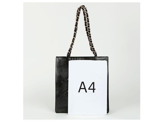 Chanel Borsa Tote a Spalla CC Logo Shopper Nero - vista 8