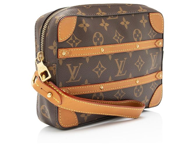 Pochette Soft Trunk in tela Monogram con borchie Louis Vuitton Marrone - vista 2