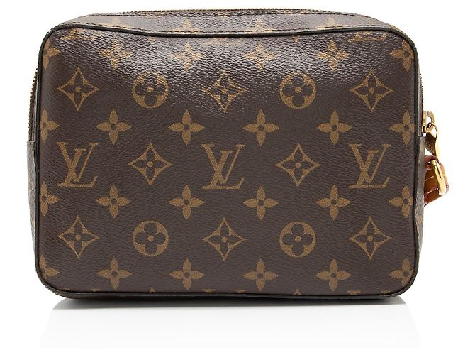 Pochette Soft Trunk in tela Monogram con borchie Louis Vuitton Marrone - vista 3