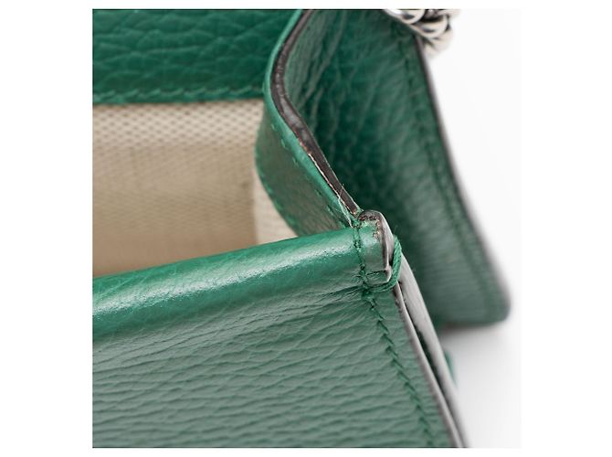 Mini borsa a mano Dionysus in pelle e cristalli Gucci Verde - vista 10
