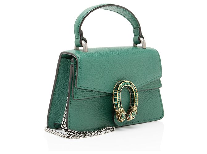 Mini borsa a mano Dionysus in pelle e cristalli Gucci Verde - vista 2