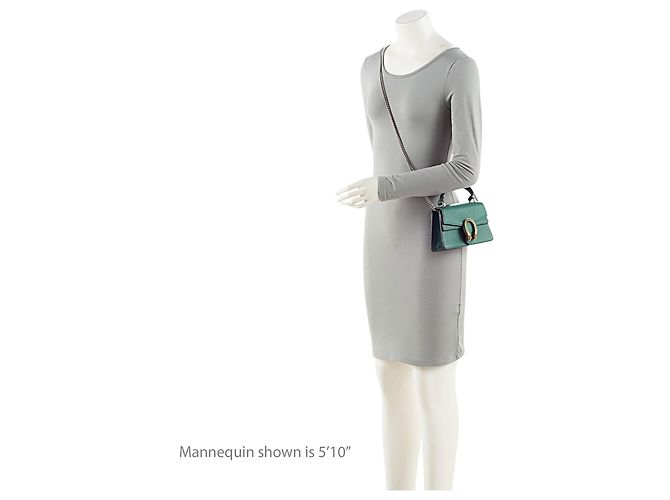 Mini borsa a mano Dionysus in pelle e cristalli Gucci Verde - vista 5