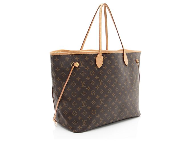 Bolso Neverfull GM de lona Monogram Louis Vuitton Castaño - vista 2