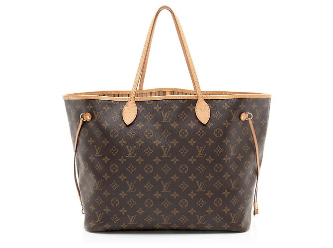 Bolso Neverfull GM de lona Monogram Louis Vuitton Castaño - vista 3