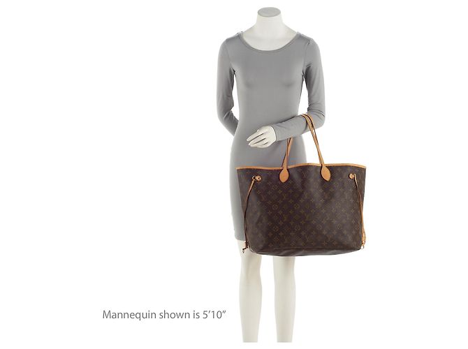 Bolso Neverfull GM de lona Monogram Louis Vuitton Castaño - vista 5