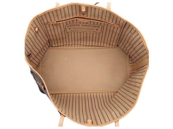 Bolso Neverfull GM de lona Monogram Louis Vuitton Castaño - vista 7