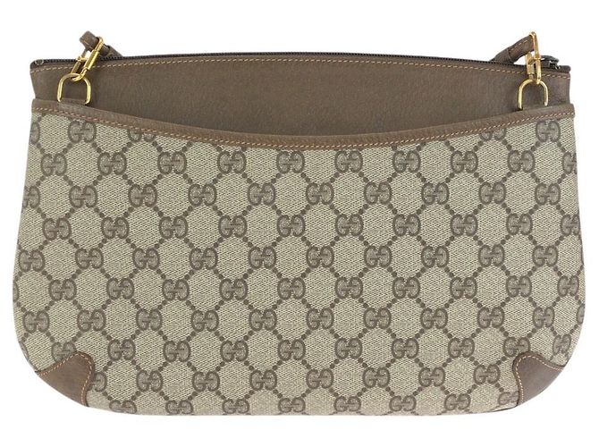 Borsa a Spalla Gucci GG Supreme Canvas Marrone Beige - vista 2