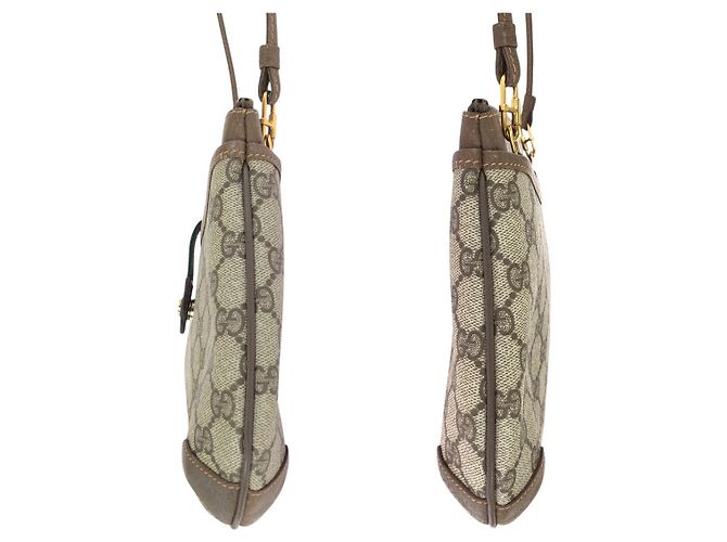 Borsa a Spalla Gucci GG Supreme Canvas Marrone Beige - vista 7