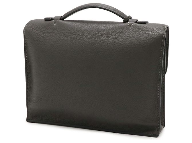 Hermès Hermes Togo Sac a Depeche 27 Briefcase Grigio - vista 2