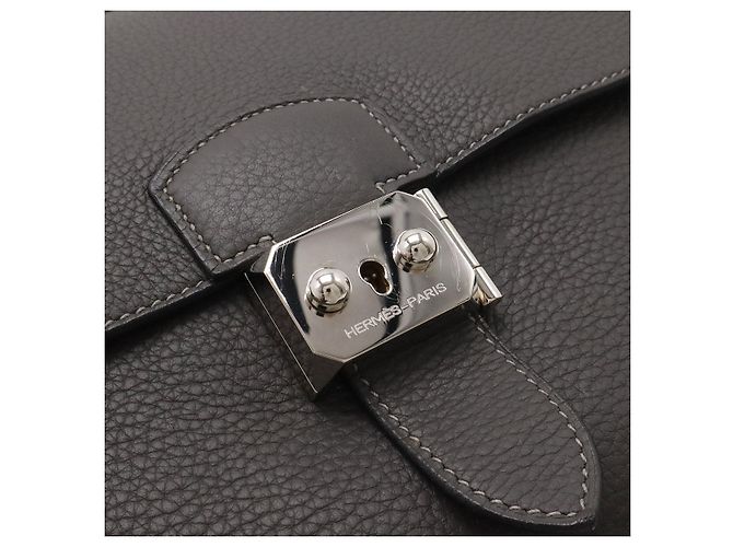 Hermès Hermes Togo Sac a Depeche 27 Briefcase Grigio - vista 4