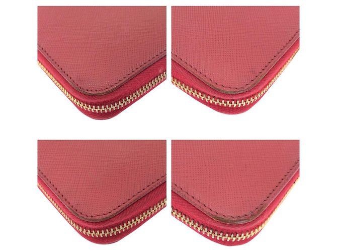 Portafoglio lungo con zip in pelle Saffiano Prada Rosa - vista 4