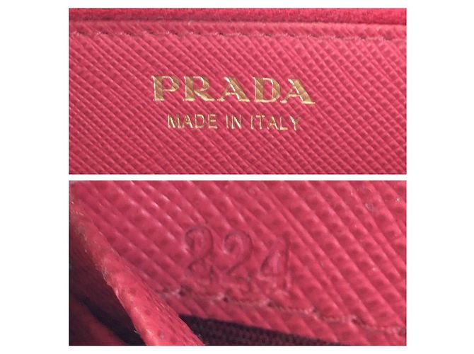 Portafoglio lungo con zip in pelle Saffiano Prada Rosa - vista 5