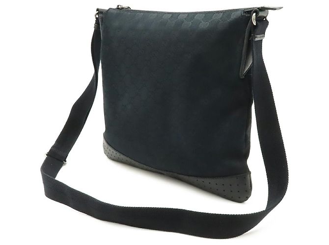 Borsa a tracolla Gucci GG Canvas e pelle nera Nero - vista 2