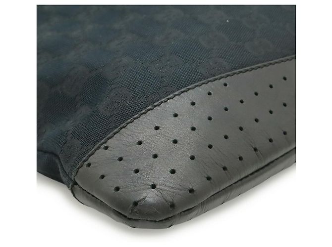 Borsa a tracolla Gucci GG Canvas e pelle nera Nero - vista 3