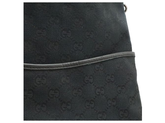 Borsa a tracolla Gucci GG Canvas e pelle nera Nero - vista 8