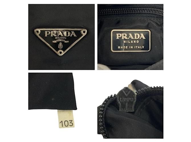 Borsa a tracolla Prada Nylon Tessuto Triangle Logo Nero - vista 3