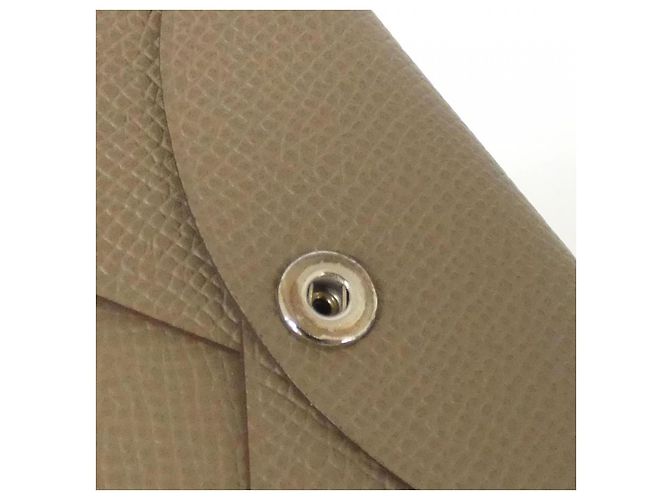 Tarjetero Calvi Epsom Hermès Castaño Beige - vista 4