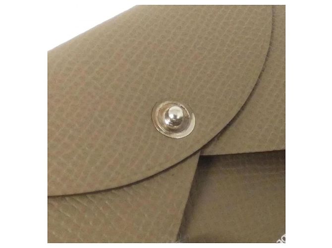 Tarjetero Calvi Epsom Hermès Castaño Beige - vista 5