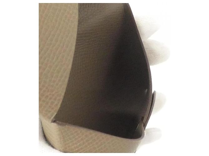 Tarjetero Calvi Epsom Hermès Castaño Beige - vista 6