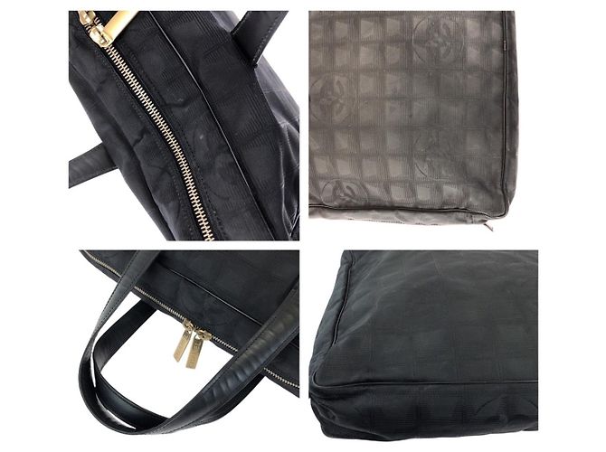 Chanel Nylon/Leder Coco Mark Tote Bag Schwarz - Ansicht 5