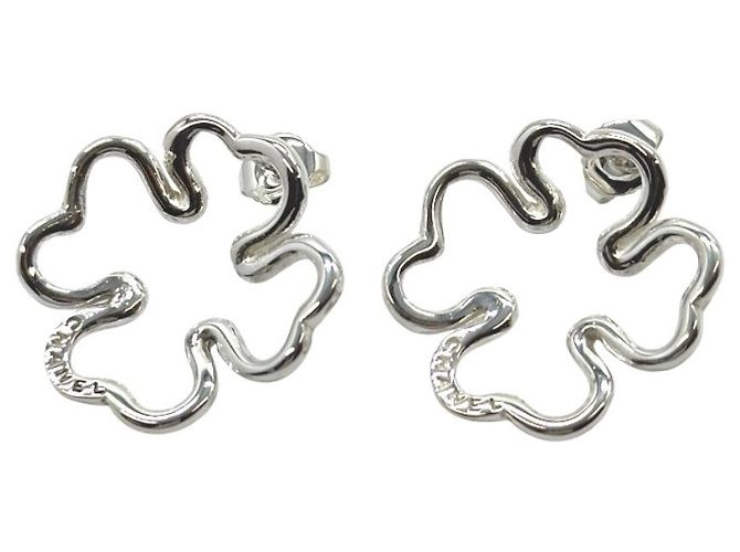 Pendientes Chanel Clover Silver Plata Metálico - vista 2