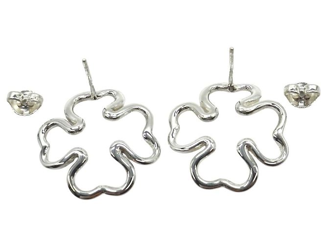 Pendientes Chanel Clover Silver Plata Metálico - vista 4