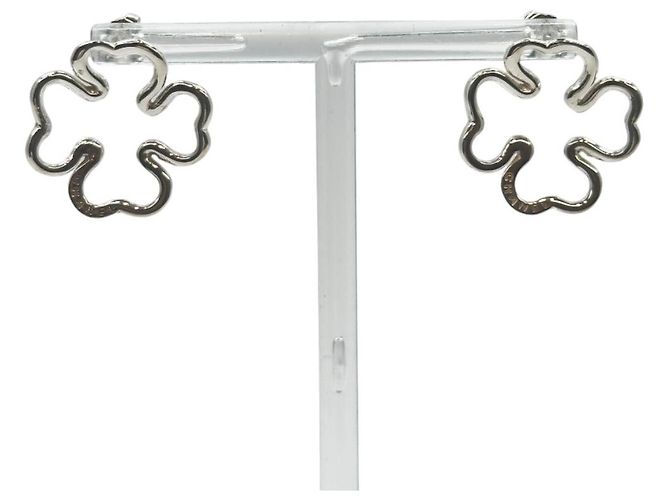 Pendientes Chanel Clover Silver Plata Metálico - vista 7