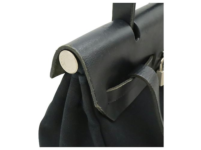 Hermès Zaino Hermes Herbag A Dos PM Canvas Leather Nero - vista 4