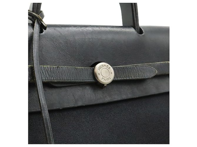 Hermès Zaino Hermes Herbag A Dos PM Canvas Leather Nero - vista 7