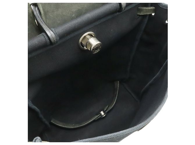 Hermès Zaino Hermes Herbag A Dos PM Canvas Leather Nero - vista 8
